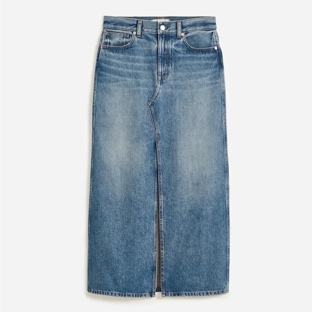 NWOT Madewell The Rilee Denim Midi Skirt 30